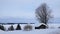 Lake Storsjon covered with snow in winter in Jamtland in Sweden