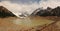 Lake and stunning Cerro Torre  in clouds Patagonia. Fitz Roy National Park, Patagonia, Argentina the mountain scenery under the cl