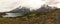 Lake and stunning Cuernos del Paine in Patagonia. Torres del Paine National Park, Patagonia, Chile the mountain scenery under the