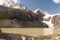 Lake and stunning glacier mountains in Patagonia. Torres del Paine National Park, Patagonia, Chile the mountain scenery under