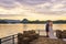 Lake Sunset and wedding couple