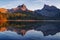 Lake Svetloye in Ergaki among the taiga rocks autumn