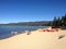 Lake tahoe boat waterfront beach sand sandy mountains water lake