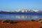 Lake Tahoe, Nevada, Frosty Morning at Zephyr Cove with Snowy Sierra Nevada, USA