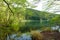 Lake Tanuki in Fujinomya City, Japan. Fuji-Hakone-Izu National Park