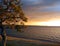 Lake Taupo in the Evening Sun, New Zealand