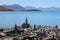 Lake Tekapo Cairns at the church