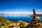 Lake Titicaca and cross from isla de Sol in Bolivia