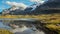 Lake on top of The Bernina Pass Graubunden, Switzerland