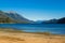 Lake Traful. Patagonia, Argentina. Pier on Lake Traful. Villa Traful, enchanted place. Patagonia, Argentina.