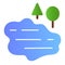 Lake and trees flat icon. Water color icons in trendy flat style. Nature gradient style design, designed for web and app