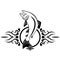 Lake Trout Jumping Up Tribal Tattoo Retro Style Black and White