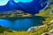 Lake Twin , One of the famous seven lakes in mountain Rila, Bulgaria