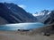 Lake under the chilean argentinien border pass at aconcagua