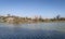 Lake view of Barigui Park and city skyline - Curitiba, Parana, Brazil