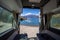 Lake view from campervan. Caravan traveling concept