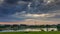 Lake view and dense stormy clouds