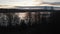 Lake View at Dusk, Barren Silhouette Trees, Descending Aerial