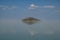 lake view with reflection and green nature clouds