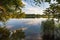 Lake view with trees at the lake Schaalsee in Seedorf, Germany