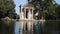 The lake of Villa Borghese, the temple of Aesculapius