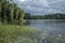 Lake Vuoksa in the forest