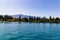 Lake Wakatipu and lakefront community park in Queenstown Otago New Zealand