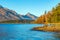 Lake Wakatipu in the morning in Queenstown, New Zealand,  Double cone mountain view and a small harbor