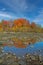 Lake Wallenpaupack in Poconos PA on a bright fall day lined with trees