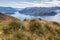 Lake Wanaka in Mount Aspiring National Park from Roys Peak, New Zealand