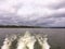 Lake waves from a motorboat