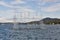 Lake Worthersee fountain in Velden, Austria