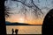 Lake of Zug Sunset with Tree an People