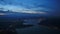 Lake Zugersee by night, view from mount Rigi