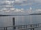 Lake Zurich snapped from jetty in Horgen during sunny day