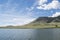 A lakefront view of Sheep mountain from Lake Hattie, Laramie, Wyoming