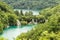 Lakes with cascades among mountains