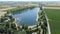 Lakes in the middle of crop fields on the Padan plains