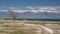 The lakeshore near Ottuk. Issyk-Kul lake. Kyrgyzstan