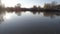 Lakeshore of a small fishing lake in Sarisap, Hungary