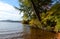 Lakeshore view of Autumn in Adirondacks