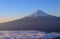 Lakeside of Kawaguchi and Mt.Fuji at dawn