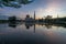 Lakeside mosque sunrise
