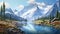 lakeside reflection river alpine landscape