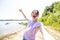 Lakeside Selfie Joy: Radiant Girl in Nature