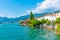 Lakeside view of Sulzano at lake Iseo, Italy