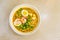 Laksa noodles is a spicy soup popular in Singapore