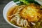 Laksa rice noodle with fried egg