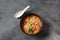 Laksa Soup â€“ a Malaysian  Coconut Curry  Soup with shrimps over rice noodles