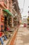 Lalitpur, Nepal - November 03, 2016: Street view with souvenir shops and walking Nepalese people in Lalitpur metropolitan city